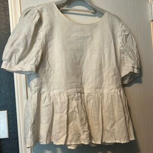 White peplum blouse